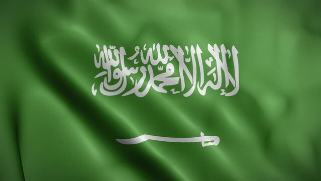 Saudi Arabia waving flag, Flag of Saudi Arabia Animation, Saudi Flag Closeup, 4k Saudi Flag Waving Animation
