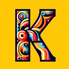 K typography, k logo ai vector illustration
