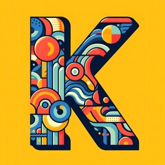 K typography, k logo ai vector illustration