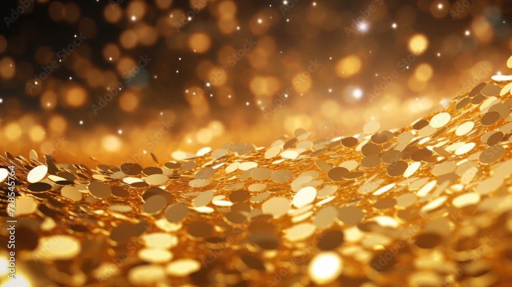 Aufkleber A vibrant gold background featuring numerous circles. Perfect for adding a touch of elegance and sophistication to any design