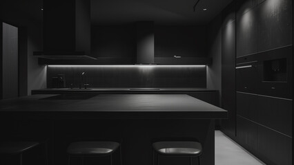 Monochrome Majesty: A Contemporary Black Kitchen Design