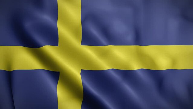 Sweden waving flag, Flag of Sweden Animation, Swedish Flag Closeup, 4k Swedish Flag Waving Animation