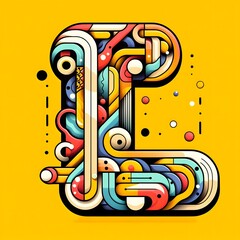 L typography, L logo ai vector illustration