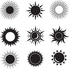 set of sun icons