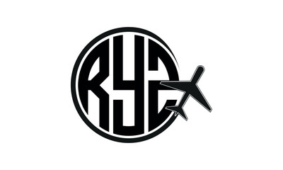 RYZ three initial letter circle tour & travel agency logo design vector template. hajj Umrah agency, abstract, wordmark, business, monogram, minimalist, brand, company, flat, tourism agency, tourist - obrazy, fototapety, plakaty