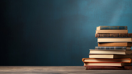 Books on background Wisdom in books Book stack Reading book concept World Book day