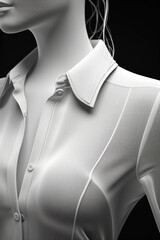 A mannequin dressed in a white shirt and tie. Suitable for fashion displays or showcasing professional attire