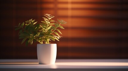 Fototapeta premium A potted plant sitting on top of a table. Suitable for home decor or interior design themes