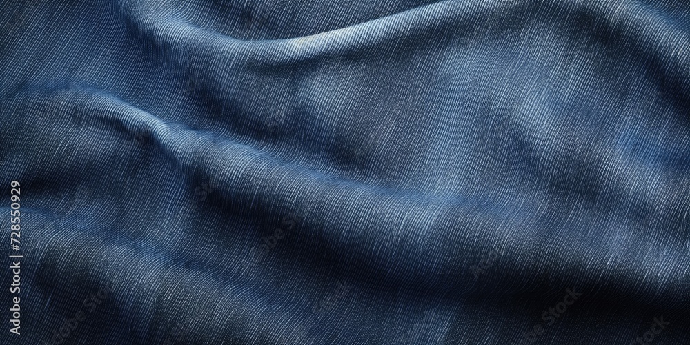 Poster blue fabric seen in close-up view. versatile for various design and fashion projects