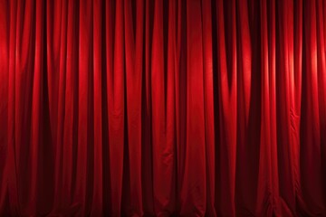 A red curtain with a spotlight shining through. Perfect for theater, stage, or performance-related projects