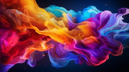 Obraz premium Oil paint Abstract background texture with wavy lines and a vibrant rainbow colorful paintings with a multi-colored spectrum of colours for blending and creating visually stunning paintings