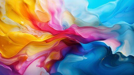 Oil paint Abstract background texture with wavy lines and a vibrant rainbow colorful paintings with...