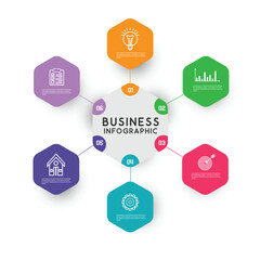 Vector infographic template for business, presentations, web design, 6 options
