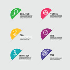 Infographic design elements for your business data with 6 options