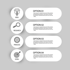 Four steps business infographic modern template design
