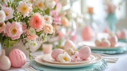 Pastel Easter Table Setting