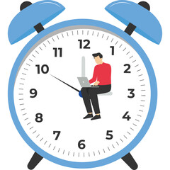 complete tasks on time, Deadline concept, Employee working to complete deadlines, Work on schedule, Time, calendar and hourglass, Vector illustration of flat symbol symbol