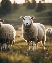 Obraz na płótnie Canvas farm sheep, isolated white background