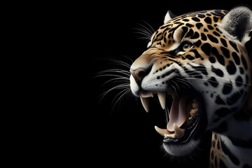 portrait of a  screaming tiger