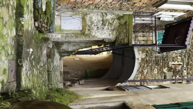 A narrow pedestrian street in the old town of Perinaldo, Imperia province, Liguria region, Italy