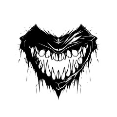 Obraz premium devil, vector, illustration, tattoo, cartoon, demon, face, animal, head, halloween, symbol, evil, art, monster, design, icon, satan, fire, silhouette, tribal, wolf, sign, black, red, logo, mouth, teet