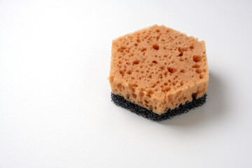 New foam sponge with a black abrasive layer for cleaning dishes