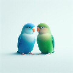 two colorful parrot love valentine photo
