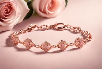 A rose gold bracelet