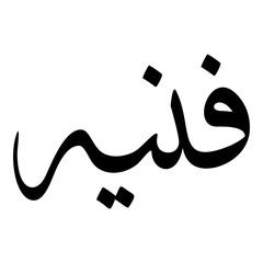 Fania Muslim Girls Name Sulus Arabic Calligraphy 