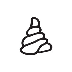 Hand drawn vector illustration poop