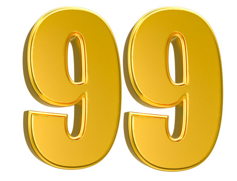 Gold Number 99 3D Render