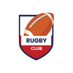 LOGO RUGBY CLUUB VECTOR COLOR  BLUE AND RED