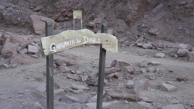 garganta del diablo in the beautiful arid desert landscape of Cafayate along the quebrada de las conchas, a popular travel destination in the dry north Argentina on a sunny day.