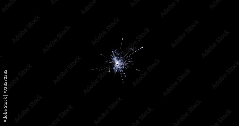 Poster Fireworks bengal Flicker on a dark background. Easy to add lens flare effects for overlay designs or screen blending mode to make high-quality images.