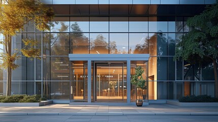 Office building in modern city, International corporations, Banks and office buildings.