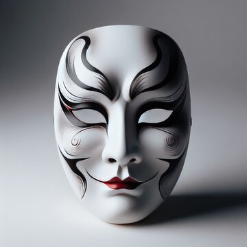 kabuki mask on white
