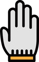 Obraz premium 防災に必要な持ち物のカラー単品アイコン 軍手