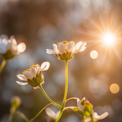 Schöne Blume mit Sonneneinstrahlung