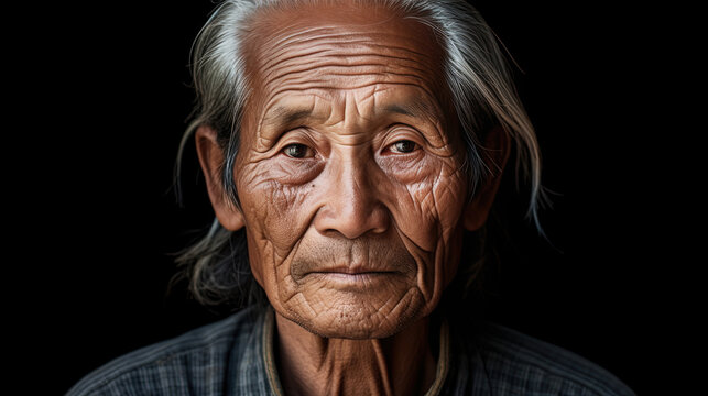 Capturing a Respected Asian Elderly Man, Stunning Close-Up Photography