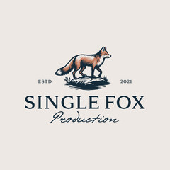 Vintage fox logo design © Zdson