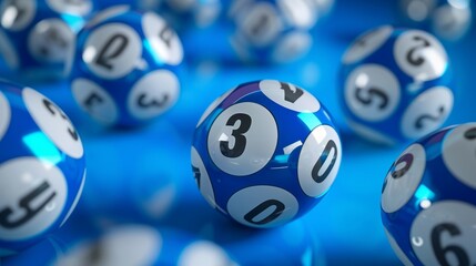 lottery balls with different numbers.