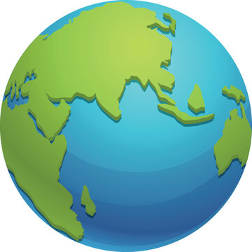 Earth globe icon cartoon vector. Asia grid. Travel network continent