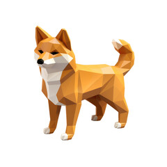 Fototapeta premium Low Poly Shiba Inu Illustration; Geometric Shiba Inu Artwork; Abstract Shiba Dog Design