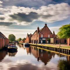 houses on the river Generative AI