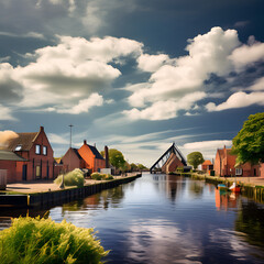 houses on the river Generative AI