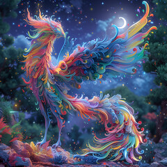 Colorful fantasy animals 