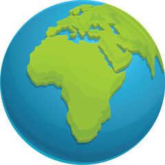 Africa map world icon cartoon vector. Ocean space. International country