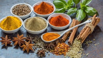 colorful spices for cooking