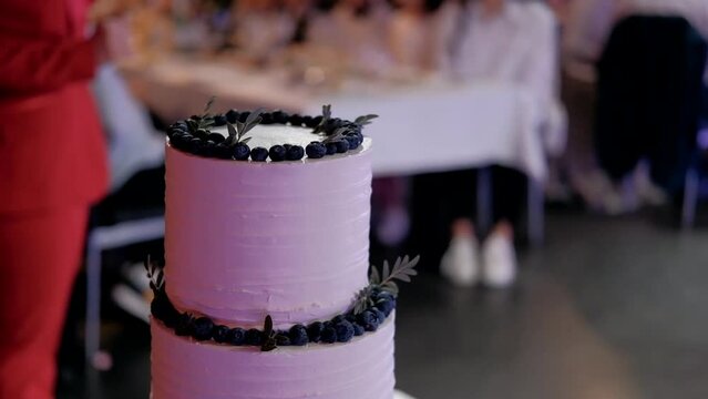 newlyweds cutting a multi-tiered wedding cake