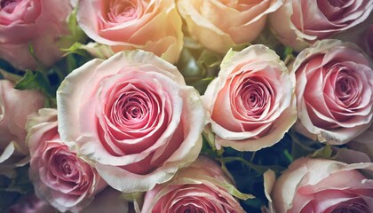 background of pink vintage roses